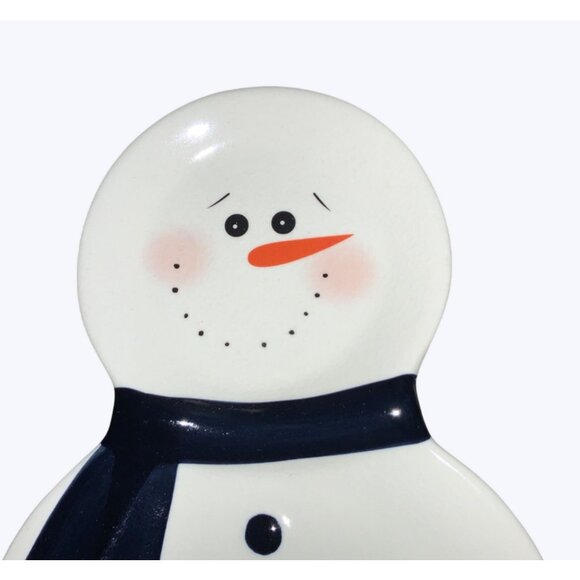 Snowman Plate LTD Commodities Christmas Cookies Snacks/ Treats Plate - Picture 2 of 12